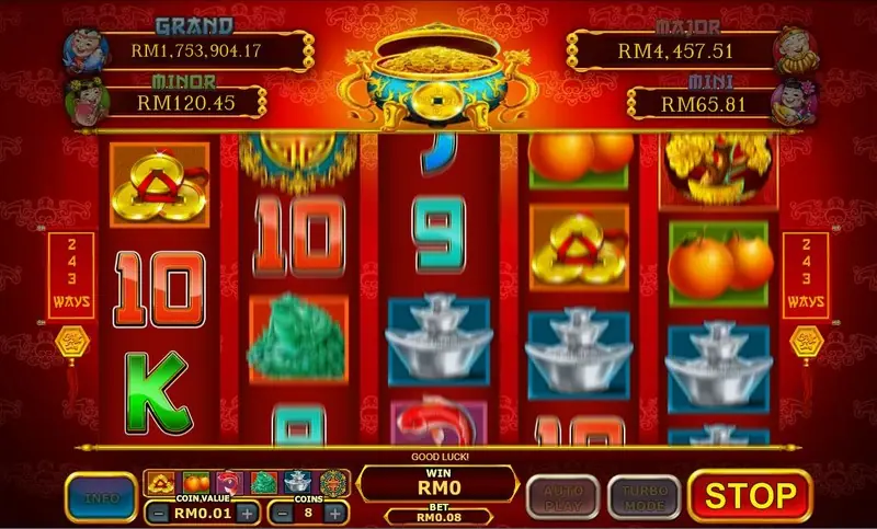 Jackpot display in Ri Ri Sheng Cai showing the regular and VIP prizes