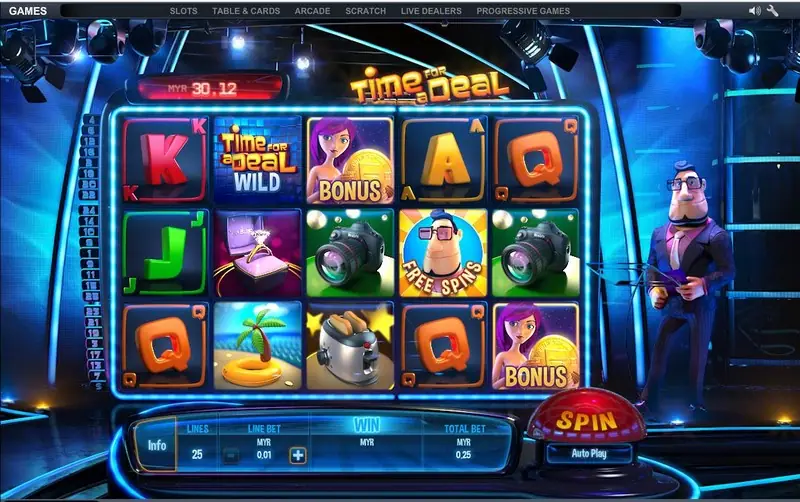 Free spins with extra wilds hosted by Roger in Time for a Deal