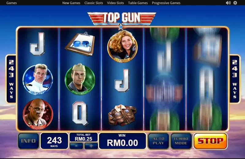 Top Gun bonus feature screen