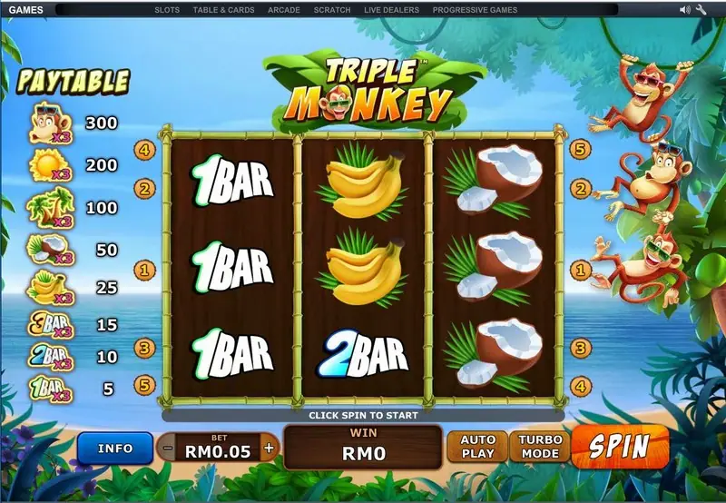 Triple Monkey re-spin feature in progress