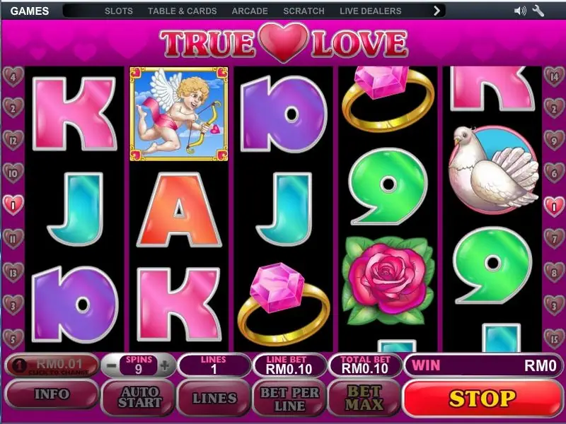 Double-up card game in True Love with the dealer's card face up