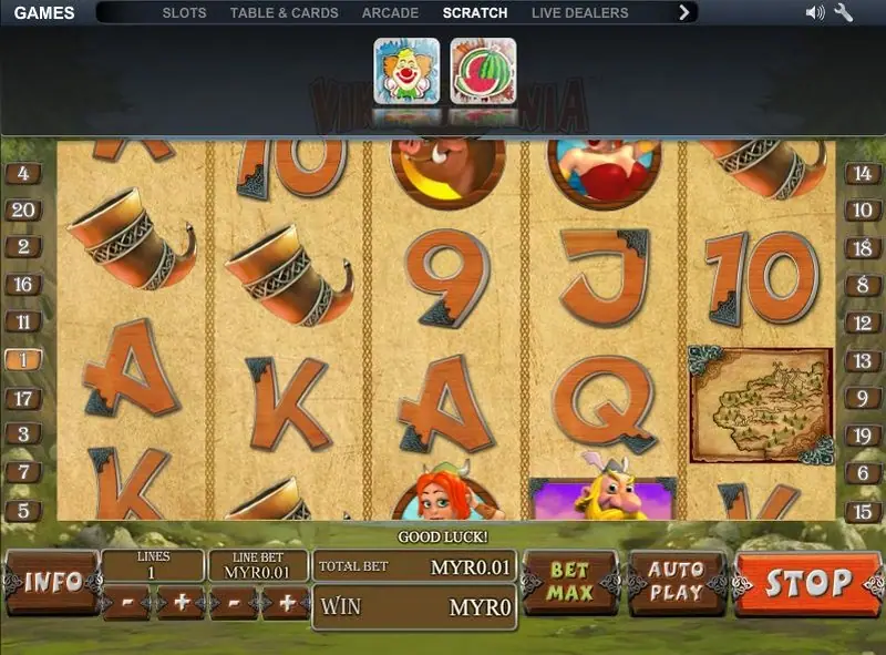 Yellow Viking wild on the middle reels of Viking Mania
