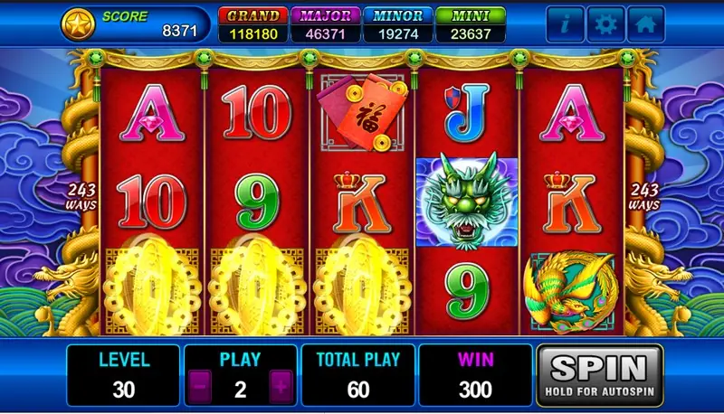 Dragon Legend reels with koi, lotus and dragon symbols