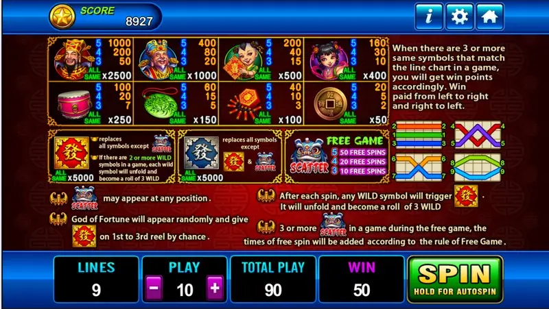 God of Wealth free spin bonus screen