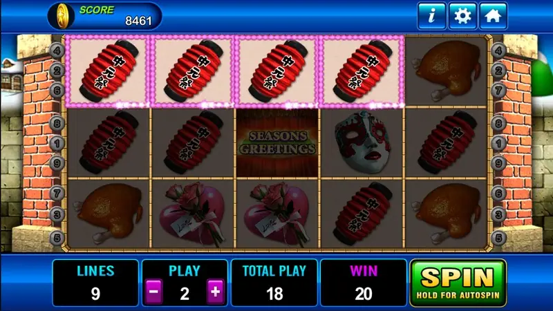 Seasons Greetings reels with Christmas and New Year symbols in the snow