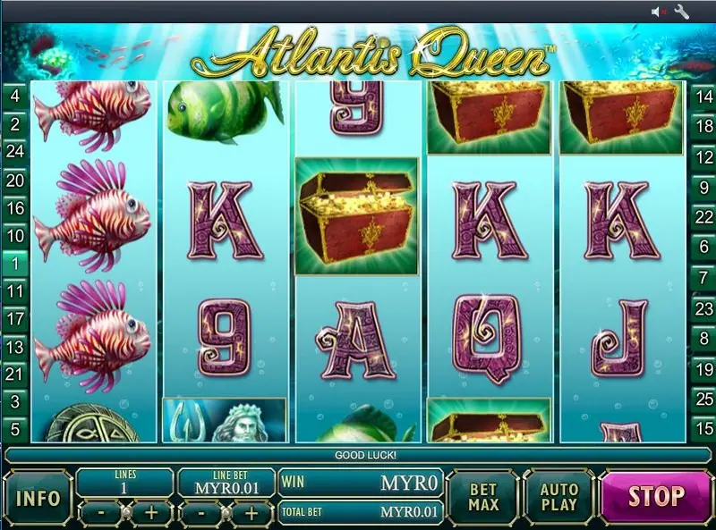 Atlantis Queen reels on Rollex11 with the Poseidon symbol