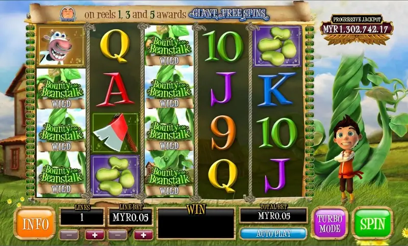 Jackpot display in Bounty of the Beanstalk on Rollex11