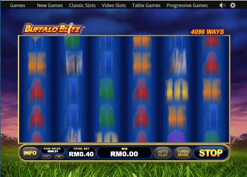 Buffalo Blitz paytable with two-symbol payouts