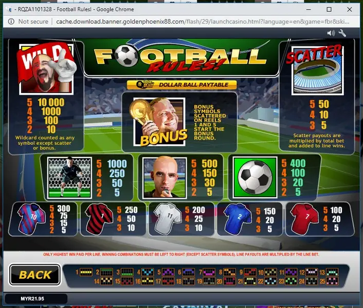 Bonus game mode in Football Rules on Rollex11