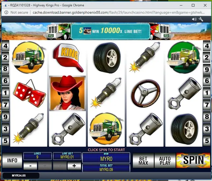 Highway Kings Pro paytable on Rollex11
