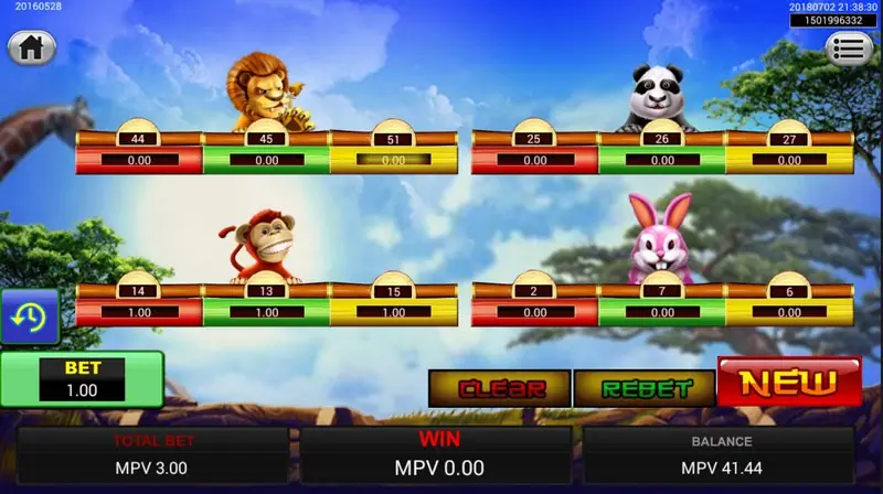 Animal Paradise round result with the winning animal highlighted