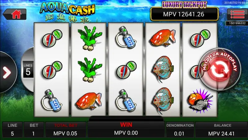 Aqua Cash slot on Sky777 with sea creatures across an underwater backdrop