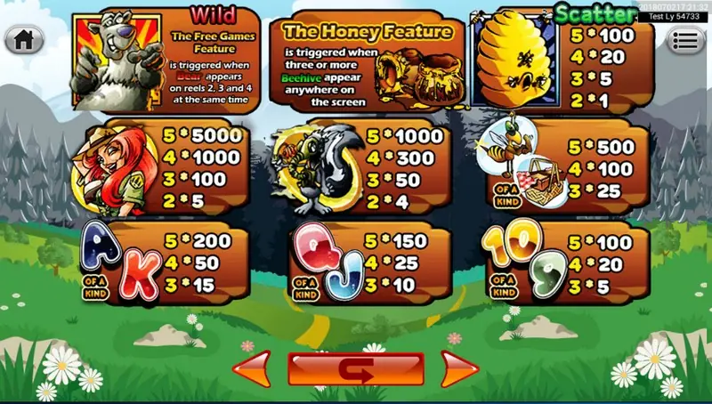 Honey bonus game in Bonus Bear with trees to pick from