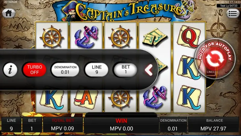 Captain Treasure reels on Sky777 with the pirate captain wild