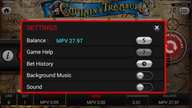 Captain Treasure treasure chest symbol on the Sky777 reels