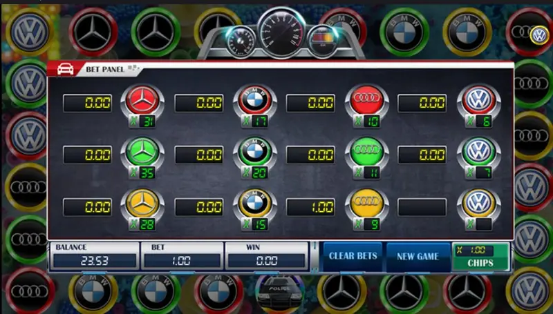 Racing Car result screen showing the winning car badge