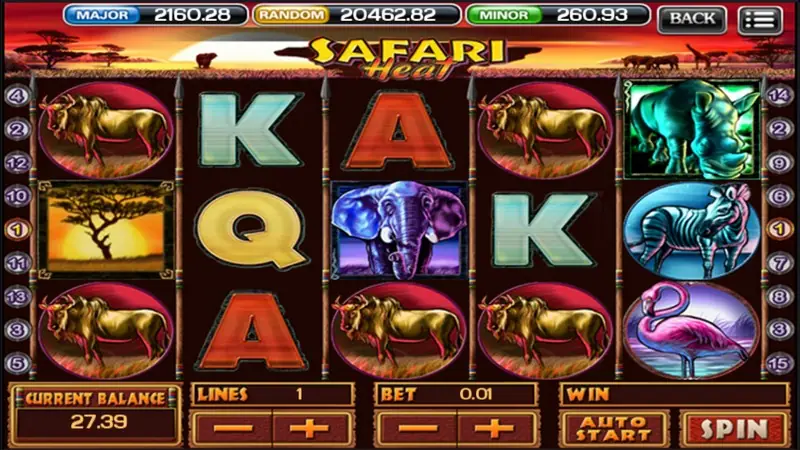 Safari Heat win screen after a spin